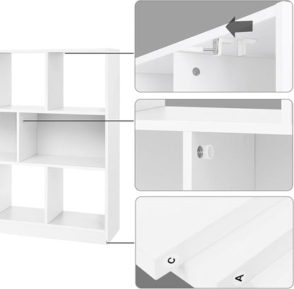 VASAGLE Bookcase, Freestanding Storage Unit, 8 Open Compartments, Used - Image 8