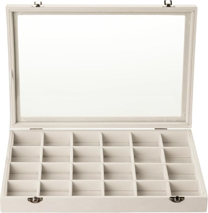 Frebeauty Velvet Jewelry Tray, 24 Grid Jewelry Organizer - Image 2