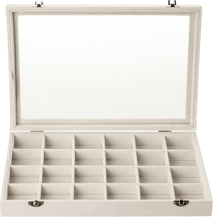 Frebeauty Velvet Jewelry Tray, 24 Grid Jewelry Organizer - Image 2