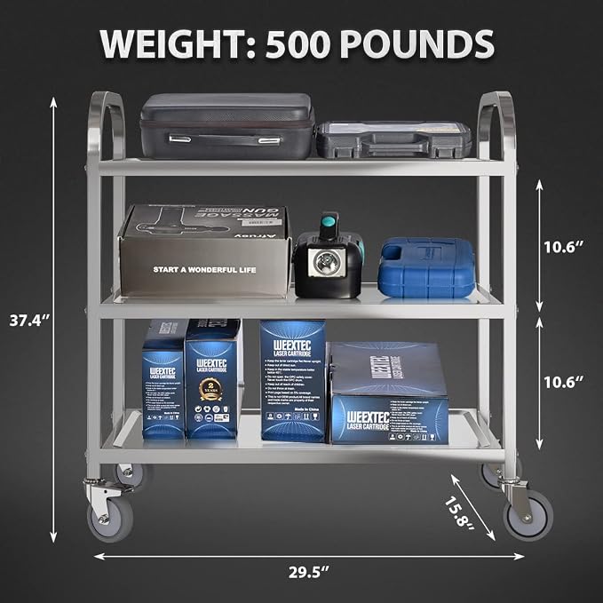 Heavy Duty Stainless Steel Utility cart，Industrial Serving cart - Image 5