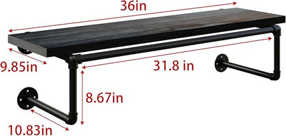 Clothes Rack 36in, Wall Mounted Garment Racks - Image 8