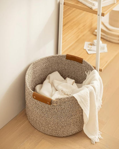 Large Cotton Woven Blanket Basket - Image 7