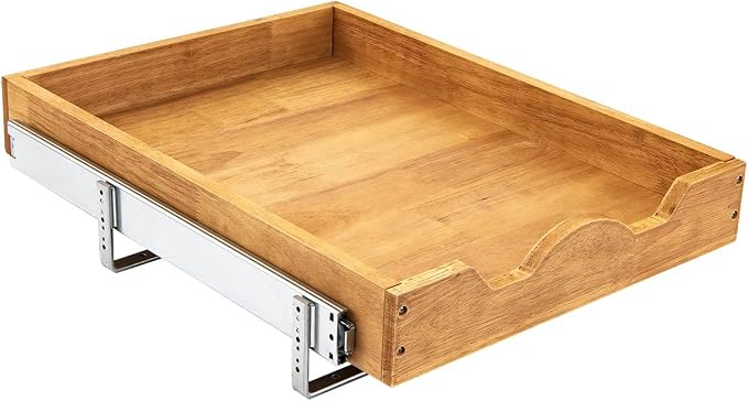 DINDON 1 Tier Pull Out Cabinet Organizer Single Tier Heavy Duty Sliding Wood by DINDON