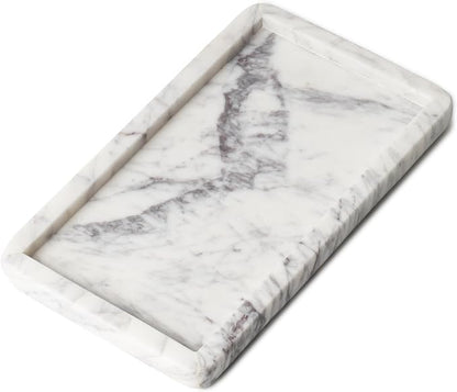 Cork & Mill Marble Tray for Bathroom Countertop, Kitchen Counter, or Catchall by CorkMill