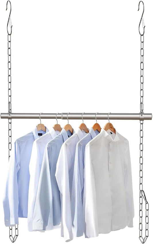 Hanging Closet Rod, Adjustable Width and Height Closet Rods Extender, 17-28inch by FOTRIC