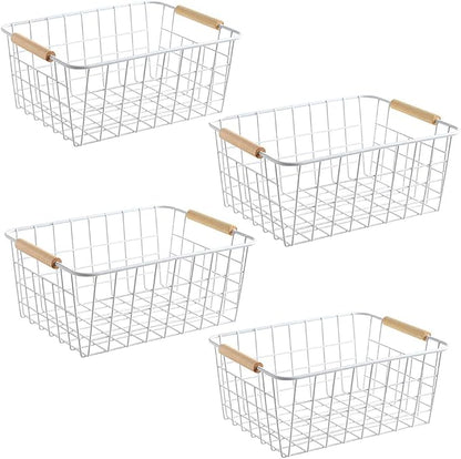 LeleCAT White Wire Baskets for Organizing by LeleCAT