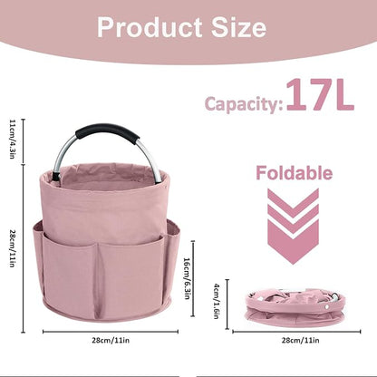 17L Cleaning Caddy with Handle, Cleaning Supplies Organizer, Foldable Storage - Image 4