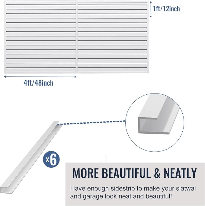 Slatwall Panel Garage Organizer PVC Slatwall Heavy Duty Wall Mounted Rack - Image 4