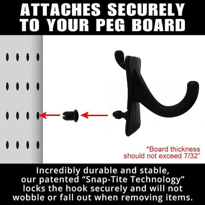 PegPro® J Hooks Kit for Standard “Wood Fiber” pegboard – Durable Plastic - Image 3