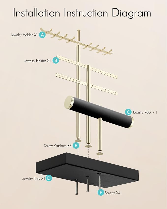Vlando 3 Tier Jewelry Stand Organizer - Image 5