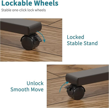 Bed Desk Adjustable Overbed Bedside Table Rolling Laptop Tray Desk Cart Height - Image 6