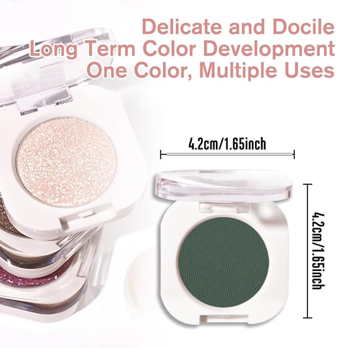 Green Single Matte Eyeshadow Makeup, Neutral Powde Eye Shadow - Image 5