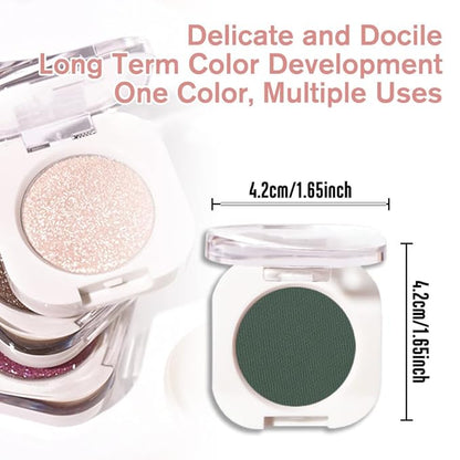 Green Single Matte Eyeshadow Makeup, Neutral Powde Eye Shadow - Image 5