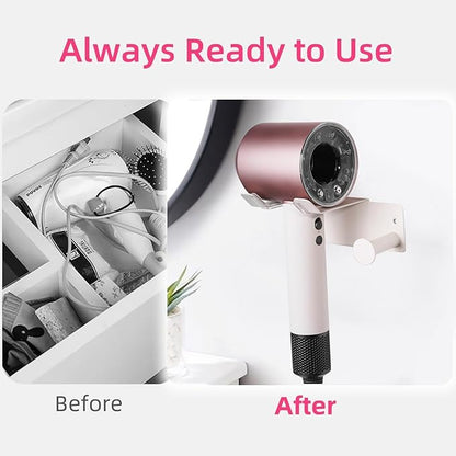 Hair Dryer Holder, HairDryer Holder Wall Mounted, Self Adhesive Blow Dryer - Image 5