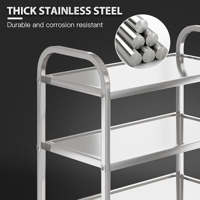 Heavy Duty Stainless Steel Utility cart，Industrial Serving cart - Image 3