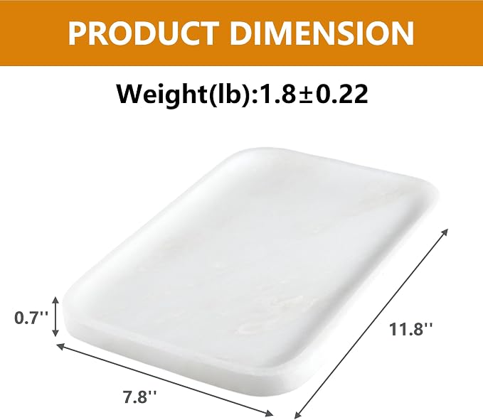 Vanity Tray, 11.8inch Marble Bathroom Tray - Image 5