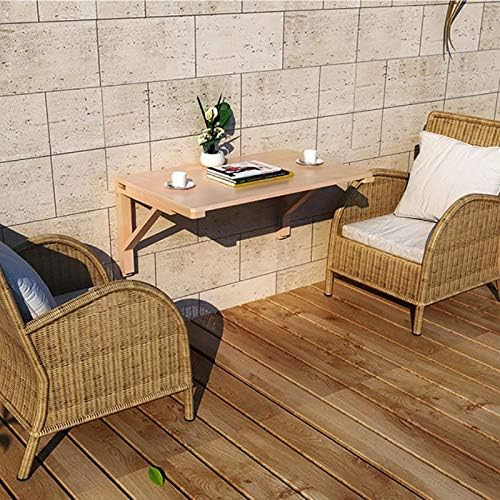 MM MELISEN Solid Wood Wall-Mounted Folding Table in Natural, 23.6" D x 15.7" W. - Image 2
