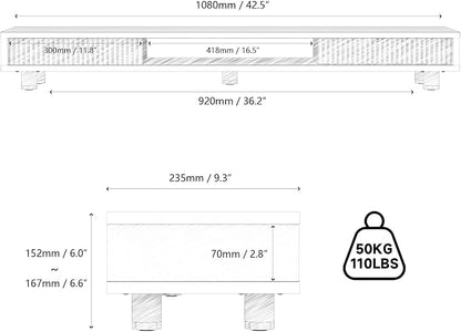 Fenge Dual Monitor Stand, 42.5inch Long Monitor Stands Riser - Image 4