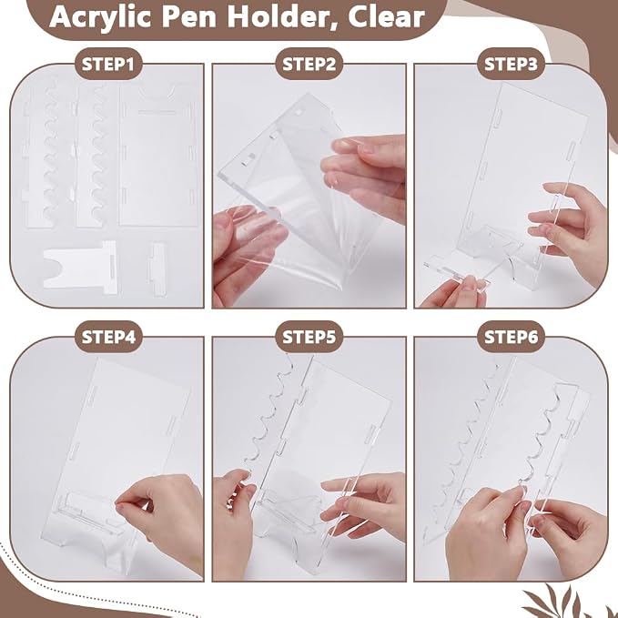 UNICRAFTALE 8-Slots Acrylic Pen Holder Clear Pen Display Stand Holder Makeup - Image 4