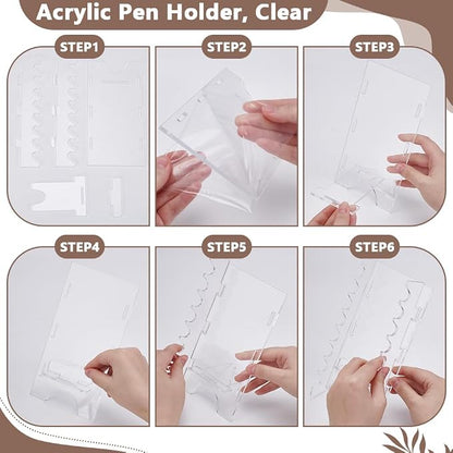 UNICRAFTALE 8-Slots Acrylic Pen Holder Clear Pen Display Stand Holder Makeup - Image 4