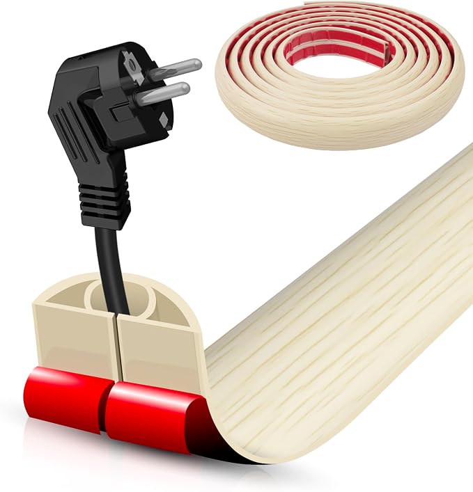 Floor Cord Cover Self Adhesive Cord Hider, 20FT Cable Management, Extension by DBHXXMB-HH