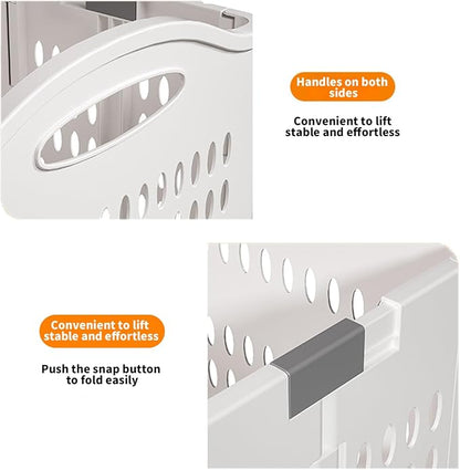 Rolling Laundry Hamper with Wheels - 14W×7.5D×21H Ventilated Plastic Laundry - Image 5