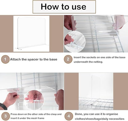 8 Pack Shelf Dividers for Wire Shelves, Acrylic Clear Closet Organizers and - Image 5