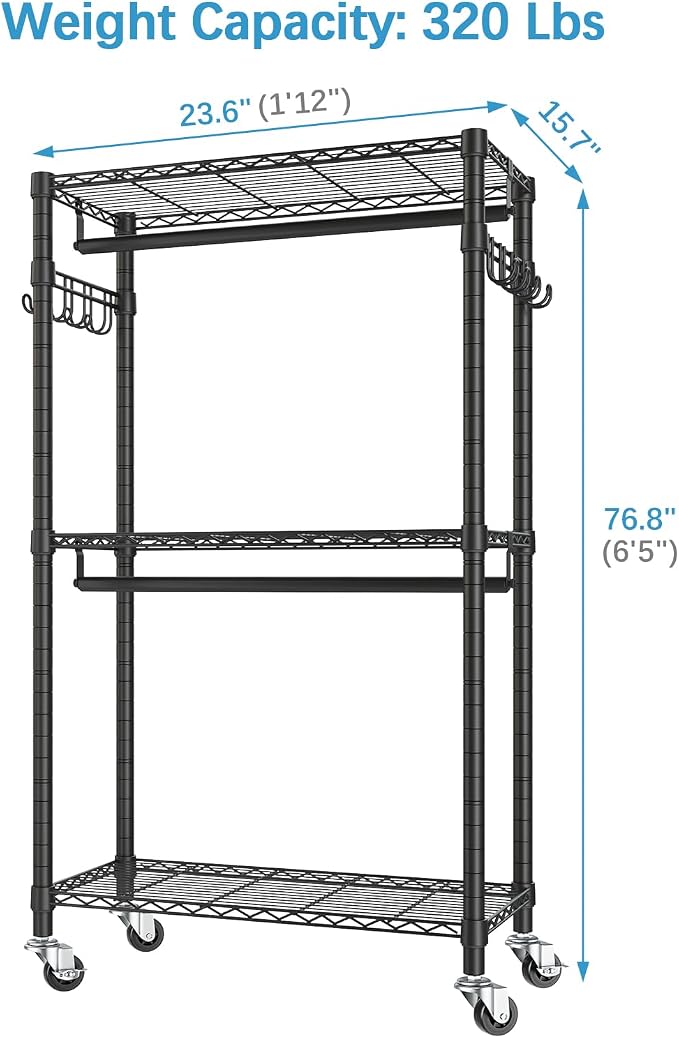 VIPEK R2 Mini Rolling Clothes Rack Heavy Duty Clothing Rack - Image 6