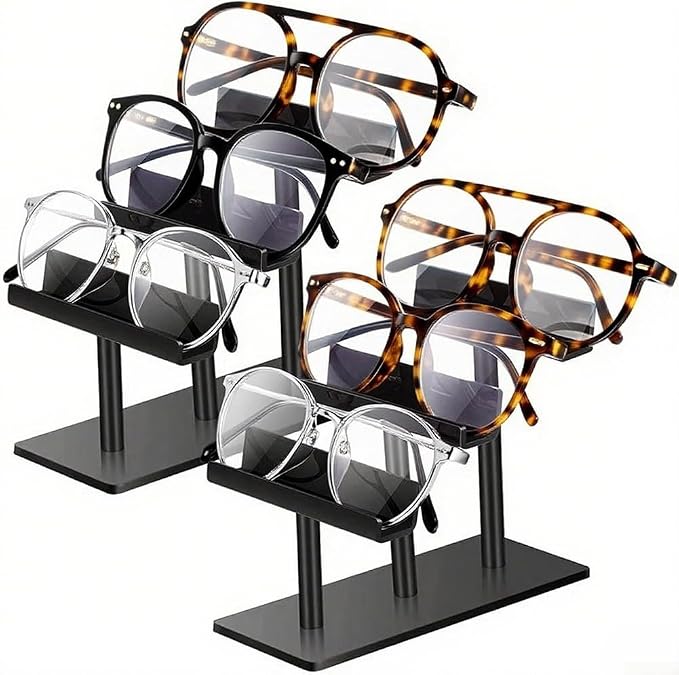 Set Of Two 3 Tier Acrylic Sunglasses Display Stands by Unknown