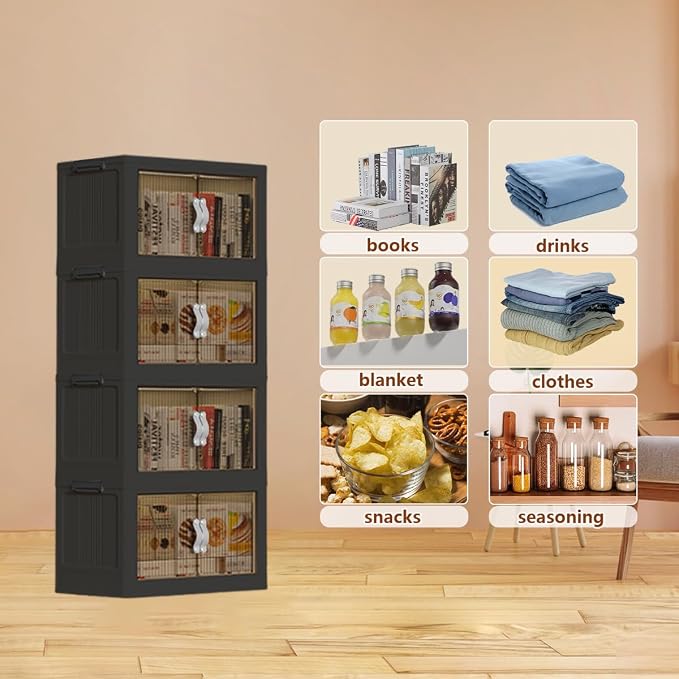 Stackable Storage Bins, 164GAL Foldable Cabinet Storage Bins - Image 3