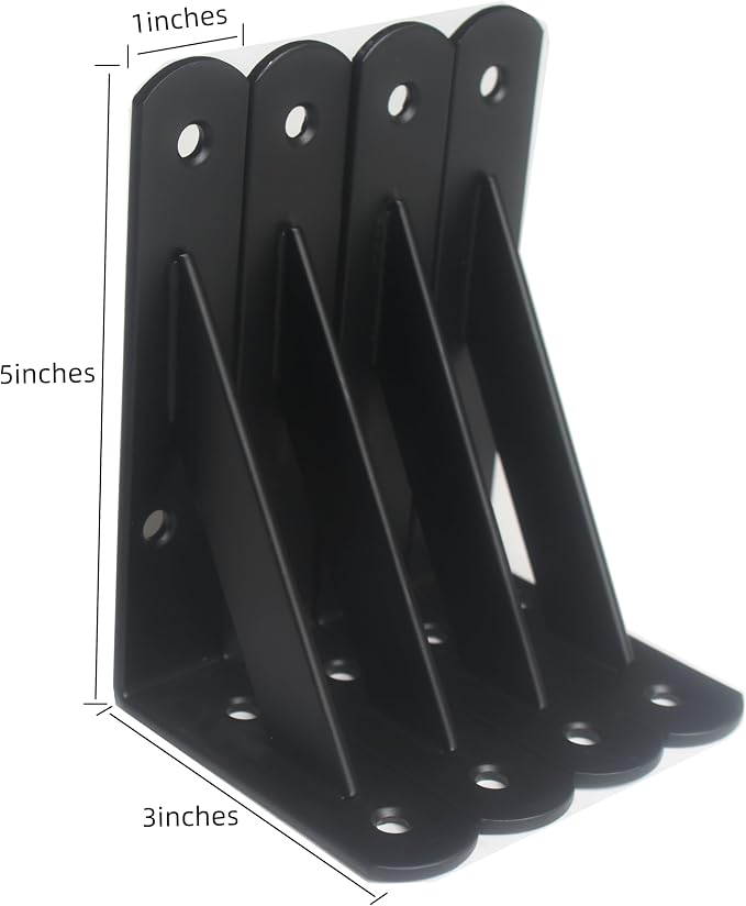 20 Pack L5 x H 3" Black Heavy Duty Shelf Brackets - Image 2