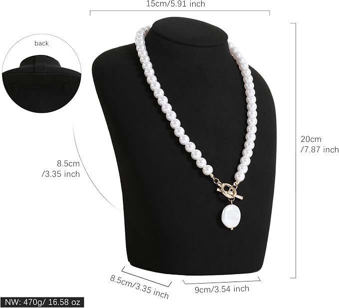 GemeShou Black necklace hanger jewelry organizer, Velvet jewelry stand necklace - Image 5