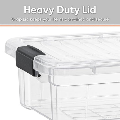 Superio Storage Bins with Lids- 6 Pack, 7.4 Qt Clear Boxes - Image 3