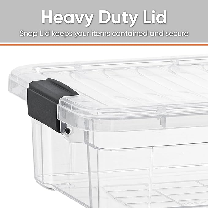 Superio Storage Bins with Lids- 4 Pack, 7.4 Qt Clear Boxes - Image 3