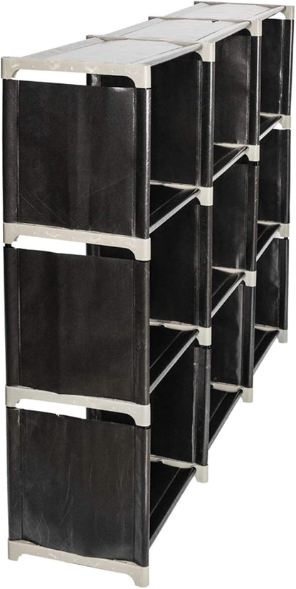 3-Tier 9-Cube Storage Shelf Organizer, Metal Tube and Non-Woven Fabric Storage - Image 3