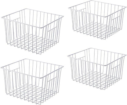 Deep Refrigerator Organizer Baskets, Metal Wire Baskets by lonpute