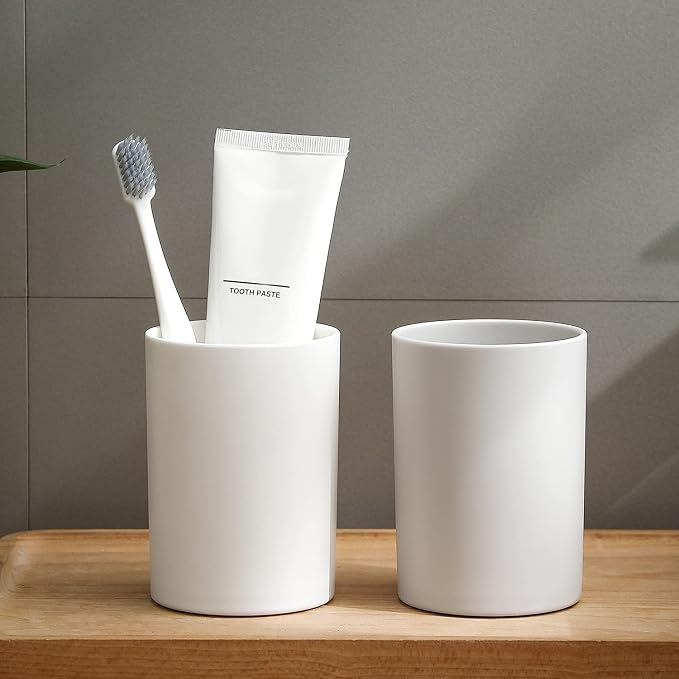 Bathroom Tumbler Cup 10.5oz Reusable Unbreakable Toothbrush Cup 300ml Mouthwash by DeTii