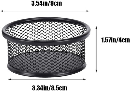 1Pc Black Metal Paper Clip Holder Mesh Paperclip Bowl Binder Clip Dispenser - Image 6