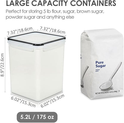 Vtopmart 4 PCS Large Food Storage Containers 5.2L / 175oz, 4 Pieces BPA Free - Image 2