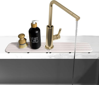 20inch x 4inch Kitchen Sink Faucet Mat, Water Absorbing Stone Faucet Splash - Image 5