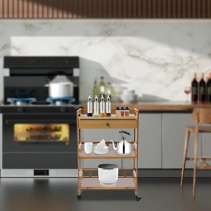 Kitchen Carts on Wheels with Storage, Rolling Storage Cart with Handles - Image 8