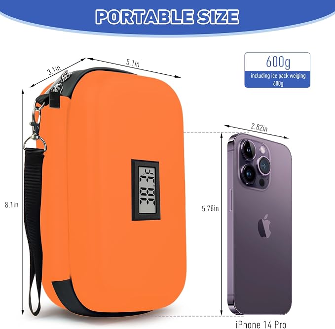 Insulin Cooler Travel Case, 2 × 180g TSA Approved Ice Packs, Refrigerated - Image 4
