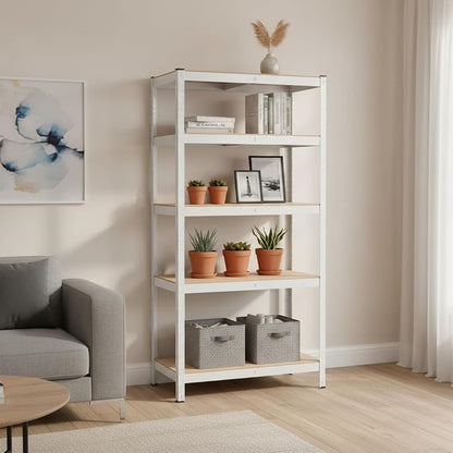 Weallux 5-Tier Metal Storage Shelf, 29.5 x 12 x 59 Inches, Adjustable Heavy - Image 7