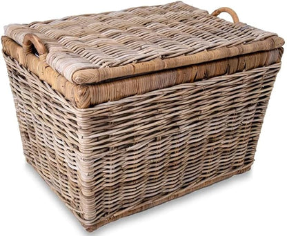 The Basket Lady Lift-Off Lid Wicker Storage Basket, 20 in L x 15 in W x 14 in H by TheBasketLady