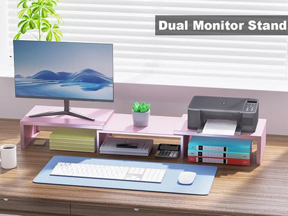 Dual Monitor Stand for Desk, Metal Monitor Riser - Image 6