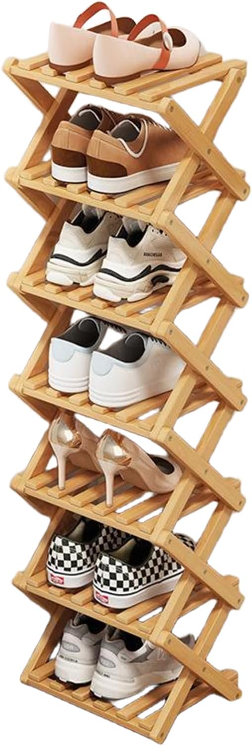 YYW Bamboo Shoe Rack for Entryway, Free Standing Shoe Racks Shelf Closet by YYW