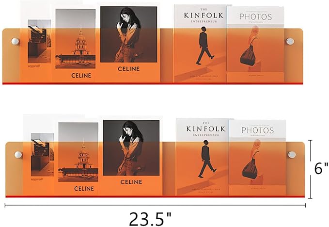 ROYALITA 2-Pack Acrylic Magazine Holder Brochure Holder, Fashion Hanging - Image 3