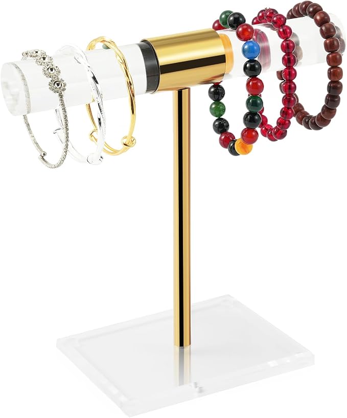 Acrylic Bracelet Holder Display Stand, Tangle-Free T-Bar Necklace Display by SHUNKAIZS