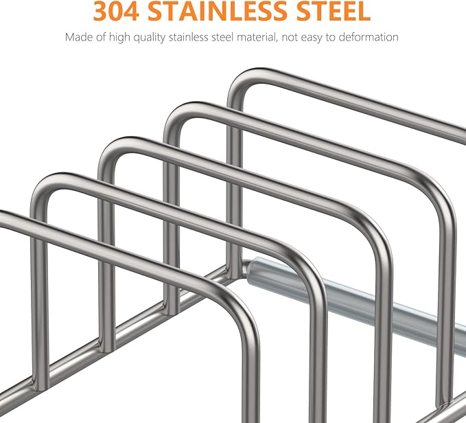 Cutting Board Holder, 2PSC Cutting Board Organizer Rack, 304 Stainless Steel - Image 3