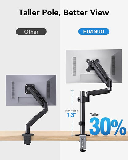 HUANUO Dual Monitor Mount up to 32 inches Screens, Taller Monitor Stand Hold - Image 4